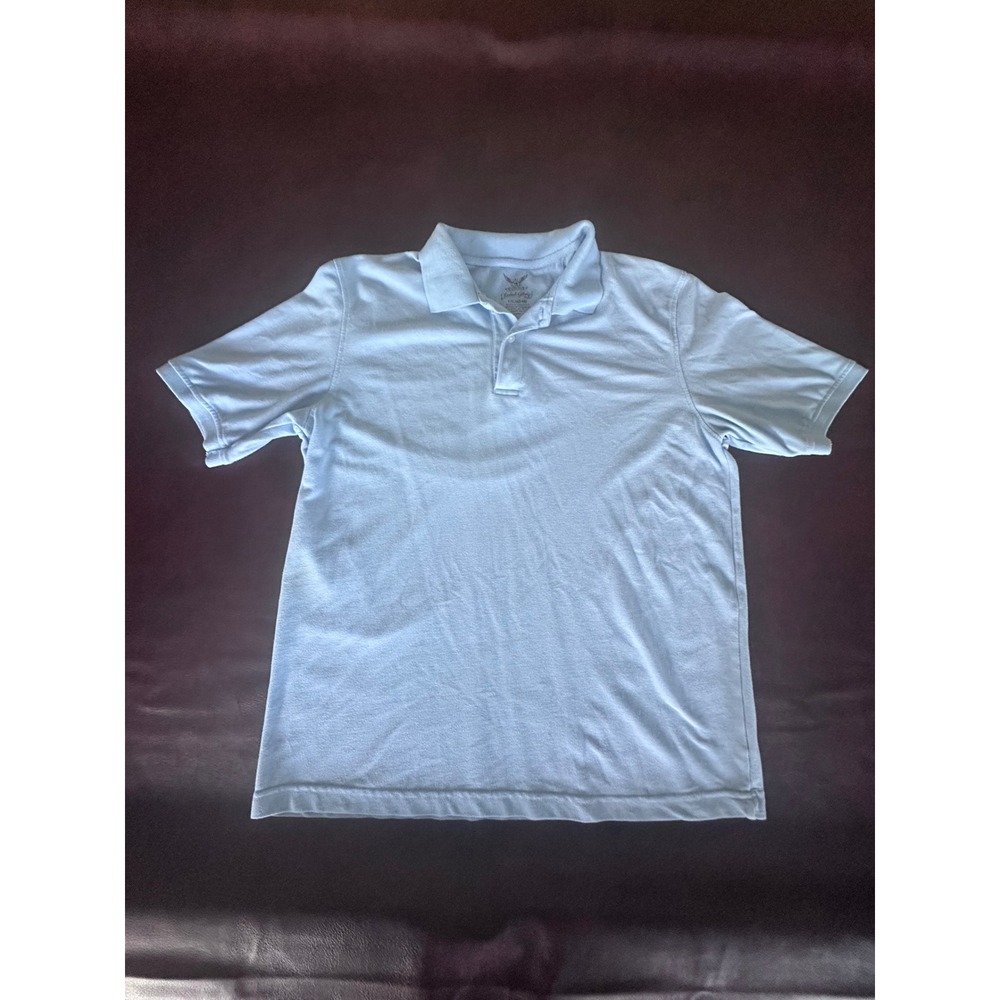 Faded Glory Mens Light Blue Short Sleeve Pique Polo Shirt Size Large 42-44